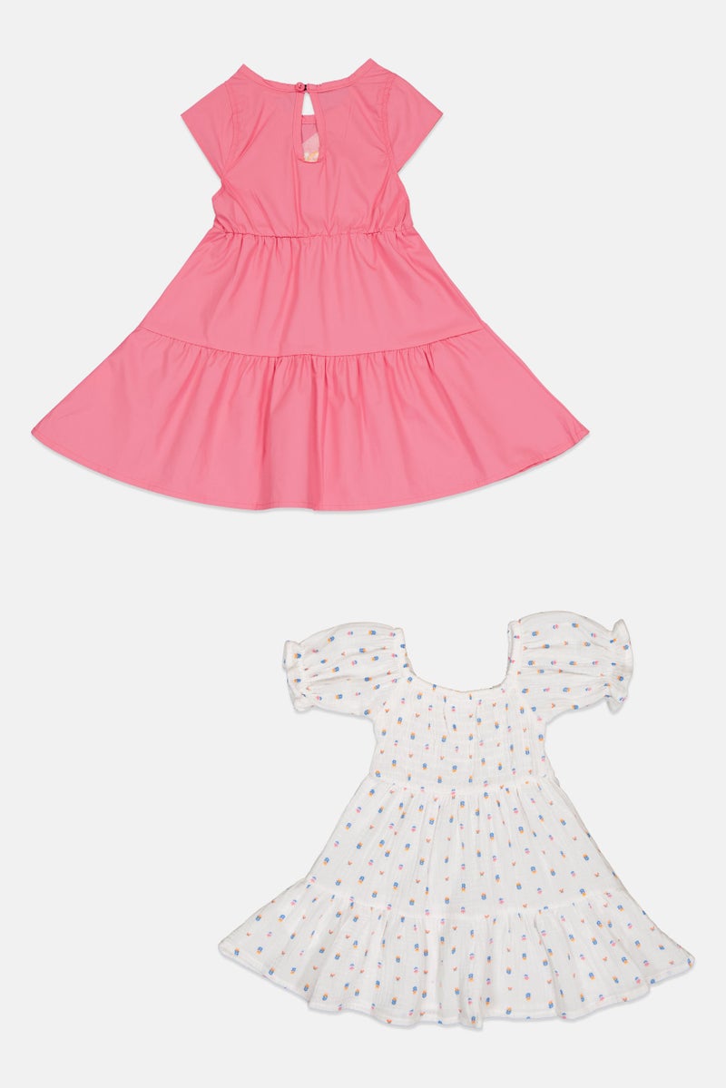 Willow & Whistle Kids Girl 2 Pcs Floral Print Dress Set, Multicolor - Image 3