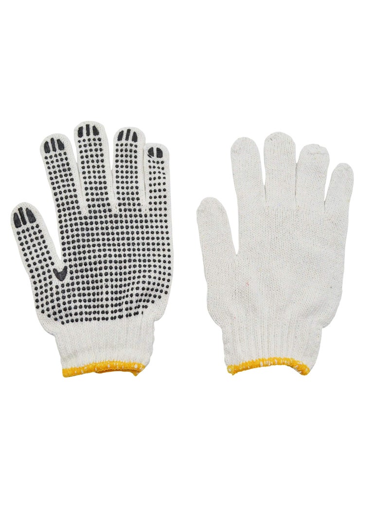 24 Pairs PVC Dotted Knit Work Gloves for Men Women Comfortable Non Slip Cotton Gloves Work Gloves for Painter Mechanic Industrial Warehouse Gardening Construction One Size Bulk - Image 1