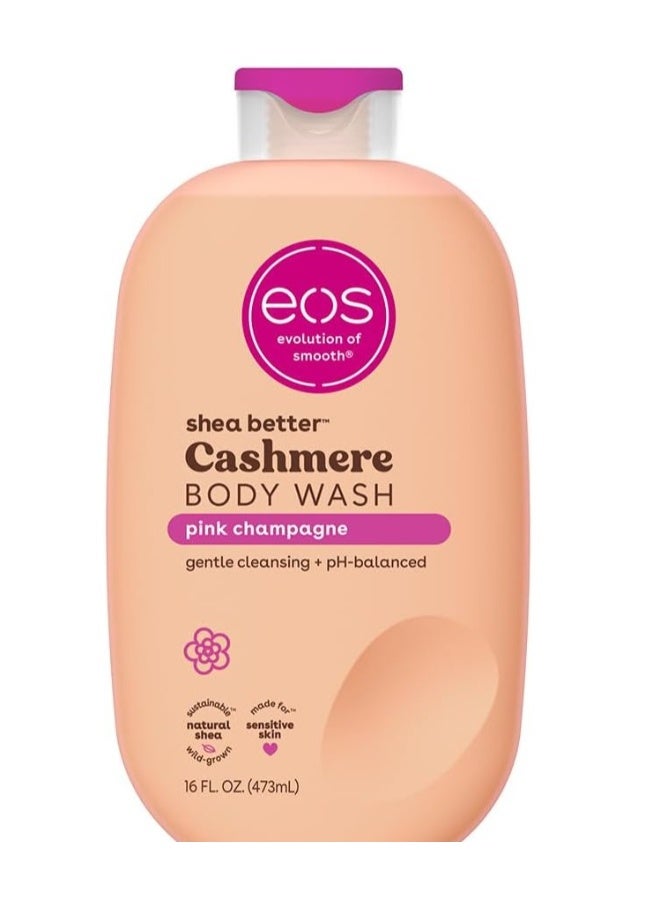 eos Shea Better Cashmere Body Wash, Pink Champagne, Moisturizing and Nourishing, pH Balanced Creamy Gel Formula, Paraben & Phthalate Free, Sensitive Skin,473ml - Image 1