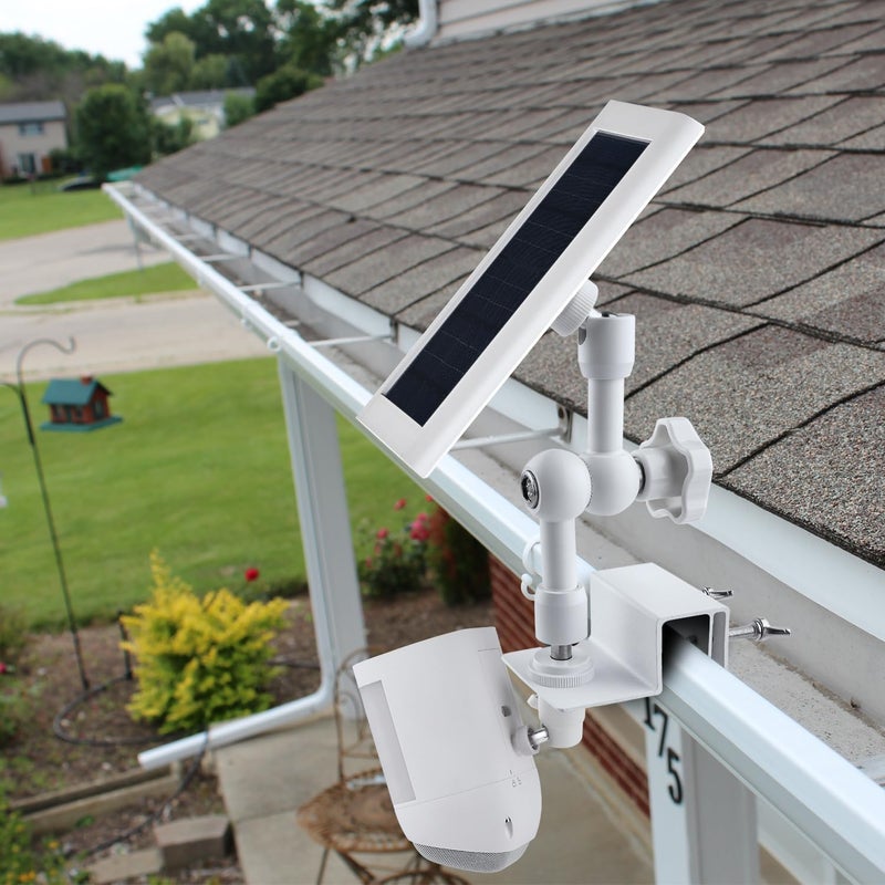 ALERTCAM 2-in-1 Gutter Mount for Ring Solar Panel, Stick Up Cam Battery and Spotlight Cam Battery, Perfect Angle to Get Adequate Sunlight for Your Ring Solar Panel - White - Image 5