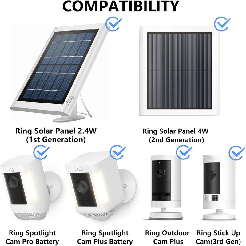 ALERTCAM 2-in-1 Gutter Mount for Ring Solar Panel, Stick Up Cam Battery and Spotlight Cam Battery, Perfect Angle to Get Adequate Sunlight for Your Ring Solar Panel - White - Image 2