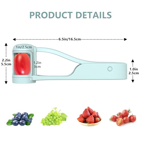 Luvan Grape Cutter for Toddlers, Grape Slicer for Baby, Grape Tomato Cherry Strawberry Cutter Tools Into 4 Pieces for Vegetable Fruit Salad, Stainless Steel Quarter Grape Slicer Kitchen Gadget - Image 5