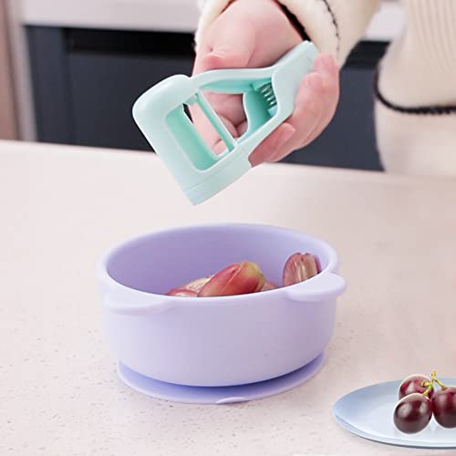 Luvan Grape Cutter for Toddlers, Grape Slicer for Baby, Grape Tomato Cherry Strawberry Cutter Tools Into 4 Pieces for Vegetable Fruit Salad, Stainless Steel Quarter Grape Slicer Kitchen Gadget - Image 4