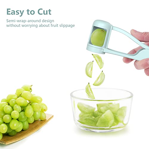 Luvan Grape Cutter for Toddlers, Grape Slicer for Baby, Grape Tomato Cherry Strawberry Cutter Tools Into 4 Pieces for Vegetable Fruit Salad, Stainless Steel Quarter Grape Slicer Kitchen Gadget - Image 3