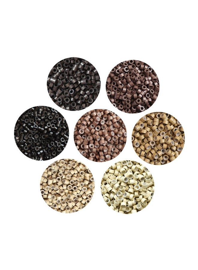 ياتشيو 500 قطعة من حلقات وصلات صغيرة مبطنة بالسيليكون خرز وصلات شعر ريشة 5.0X3.0X3.0 مم خرز شعر (بني داكن) - Image 1