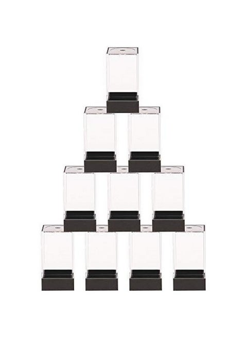 Wiz Dice - Dice Boxes - Clear Acrylic Display Box for Storage of Figurines, Collectibles, DnD Dice Set, Other Valuables - 1.43" x 1.43" x 1.75" - 10 ct