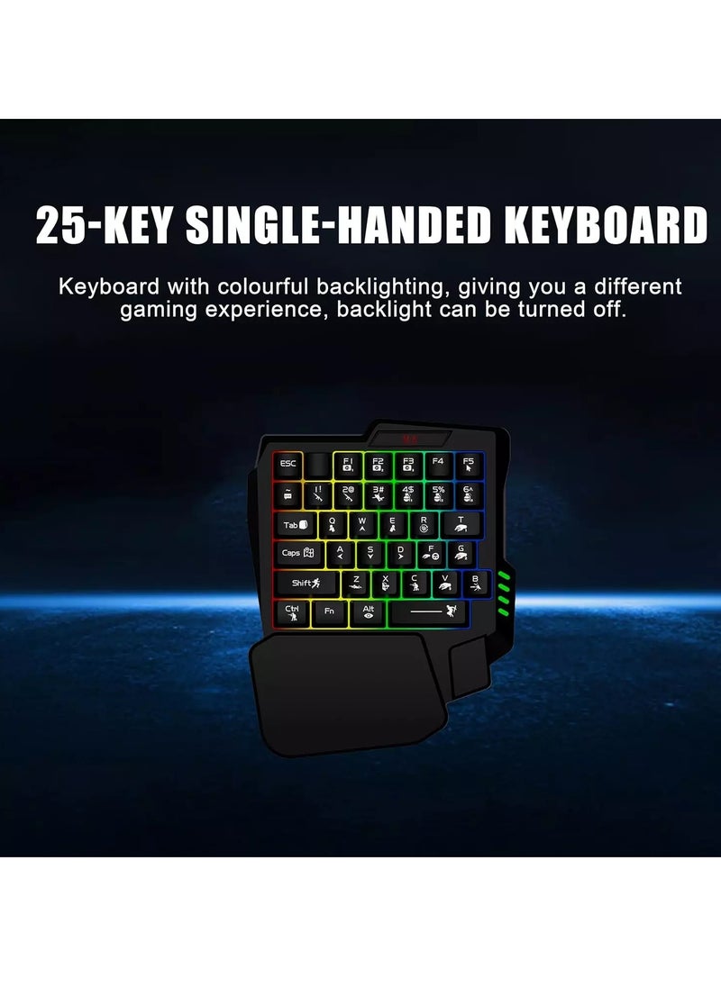 JeDEL K601 One Handed Keyboard 35 Keys - RGB Backlit - Portable Mini Gaming Keypad Ergonomic Game Controller for PC Gamer  - Image 3