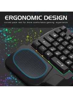 JeDEL K601 One Handed Keyboard 35 Keys - RGB Backlit - Portable Mini Gaming Keypad Ergonomic Game Controller for PC Gamer  - Image 5