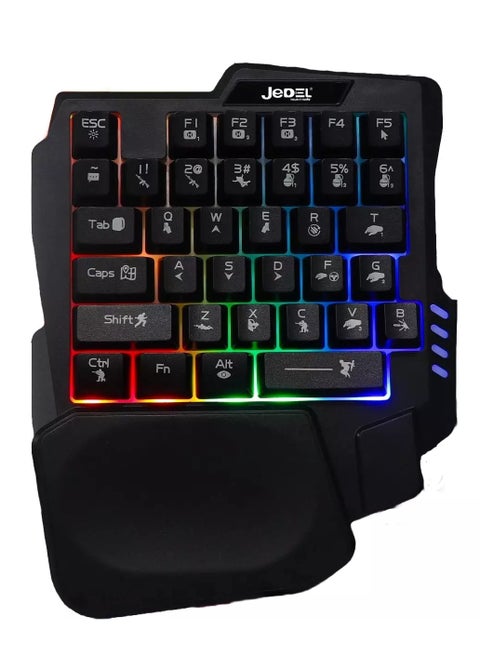 لوحة مفاتيح K601 بيد واحدة 35 مفتاحًا - إضاءة خلفية RGB - لوحة مفاتيح ألعاب صغيرة محمولة - وحدة تحكم ألعاب مريحة للاعبي الكمبيوتر الشخصي