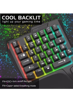 K601 One Handed Keyboard 35 Keys - RGB Backlit - Portable Mini Gaming Keypad Ergonomic Game Controller for PC Gamer - pzsku/ZADB00D40595AFE9B1776Z/45/_/1738946001/11be1745-9cb8-48d5-876c-38d65e3269b4