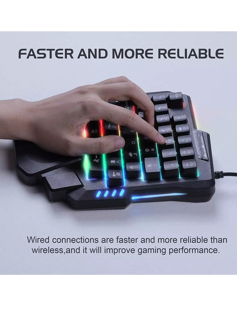 JeDEL K601 One Handed Keyboard 35 Keys - RGB Backlit - Portable Mini Gaming Keypad Ergonomic Game Controller for PC Gamer - Image 5