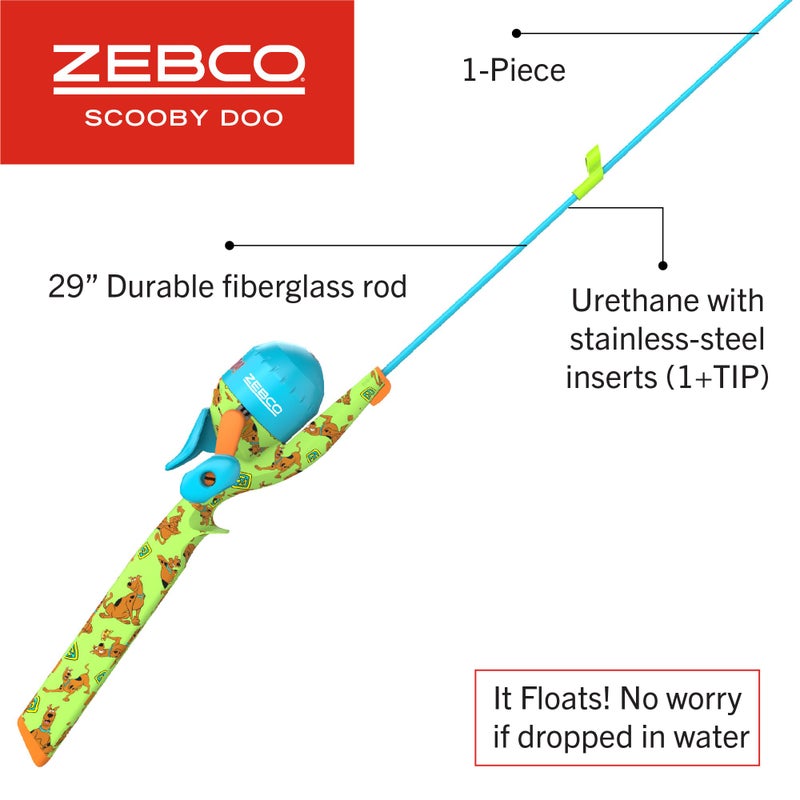 Zebco Youth Scooby Doo Floating Spincast Reel and Fishing Rod Combo, 29-Inch Fiberglass Rod, Light Power, Moderate Action, Size 20 Reel, Green - Image 2