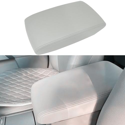 SecosAutoparts Console Lid Armrest Gray Leather Compatible with Toyota Highlander 2008 2009 2010 2011 2012 2013 Replace 58905-0E040-C0 - Image 1