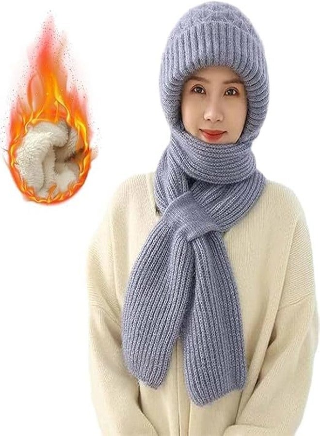 KACHKIT Winter Cap for Women Woolen Cap with Mufflers for Women 2-in-1 Integrated Hat & Scarf, Windproof Winter Woolen Cap with Ear Protection,Soft & Comfortable, (Multicolor) - Image 1