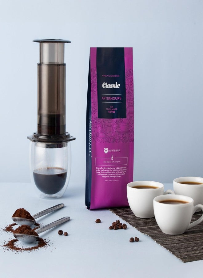 Classic Coffees قهوة كلاسيكية متوسطة التحميص مناسبة لتحضير قهوة ما بعد ساعات العمل وقهوة إيروبريس | مسحوق قهوة مطحونة 250 غرام | 100% أرابيكا | نكهة قوية ومركزة | طحن مخصص (إيروبريس) - Image 3