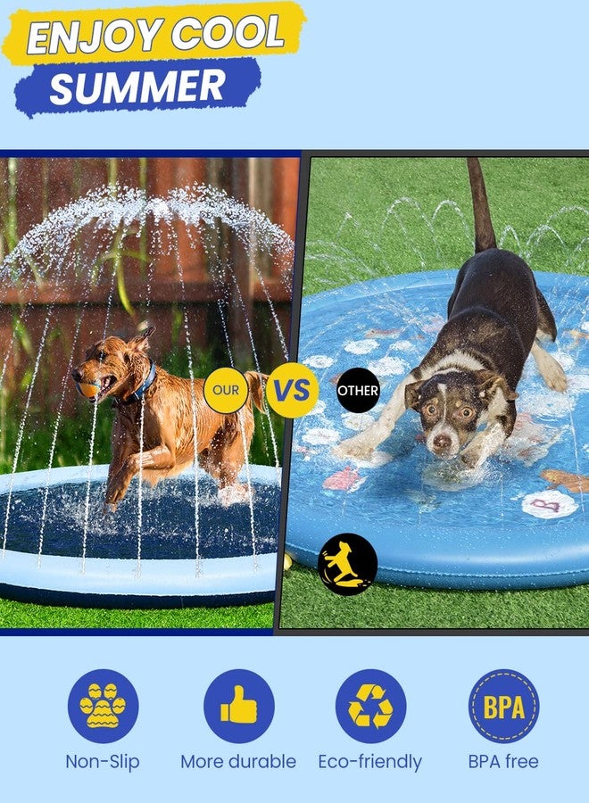 PETOCAT Splash Pad Non-Slip Dogs Cool Sprinkler Pool Extra Large Splash Pads for Kids Dog Baby Wading Pool Summer Outdoor Play Water Fun Toy Gift Easy to Use/Clean 107 inch - Image 3