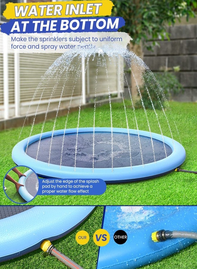 PETOCAT Splash Pad Non-Slip Dogs Cool Sprinkler Pool Extra Large Splash Pads for Kids Dog Baby Wading Pool Summer Outdoor Play Water Fun Toy Gift Easy to Use/Clean 107 inch - Image 5