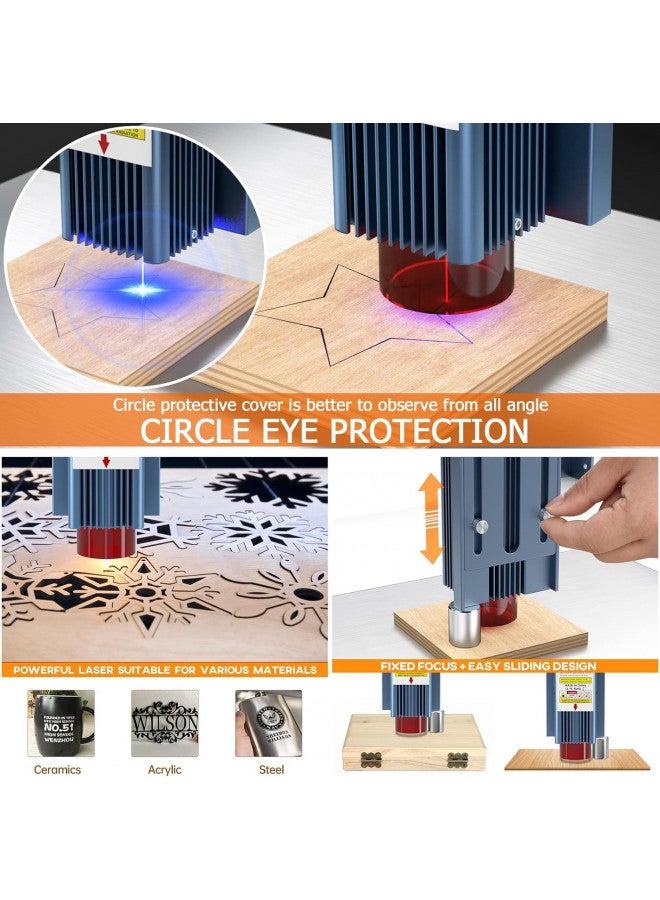 SCULPFUN S9 Laser Engraver 90W,Eye Protection,Compression Focus Laser Spot,15mm Wood Cutting,for Wood Metal Jewelry DIY Design Model Nameplate Puzzle - Image 4