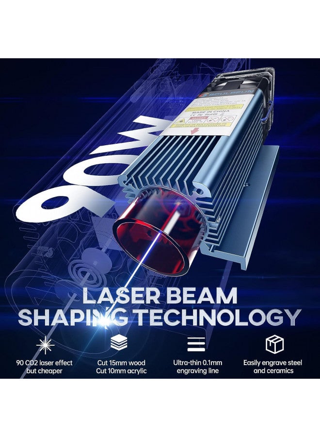 SCULPFUN S9 Laser Engraver 90W,Eye Protection,Compression Focus Laser Spot,15mm Wood Cutting,for Wood Metal Jewelry DIY Design Model Nameplate Puzzle - Image 2