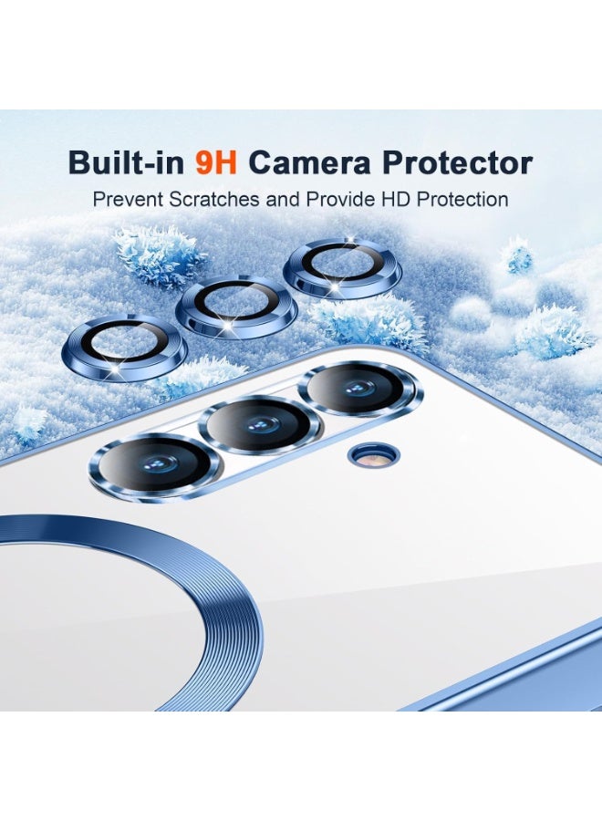 Electroplated Case For Samsung Galaxy A26 Camera Lens Full Protection Compatible with MagSafe Wireless Charging, Shockproof Soft TPU Phone Magnetic Cover (Sierra Blue) - Image 4