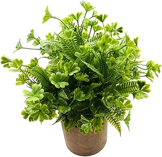 Svenee Svenee Fake Four Leaf Clover Plants for Bathroom Home Office Desk Decor, Small Artificial Faux Greenery for Farmhouse  - Image 1