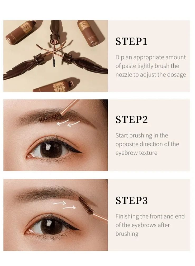 JULIA POP Natural Look Elegant Feathers Eyebrow Cream Humidity-Proof and Flake-Proof Brush to Fill in Eyebrows and Cover for Women  - Image 4