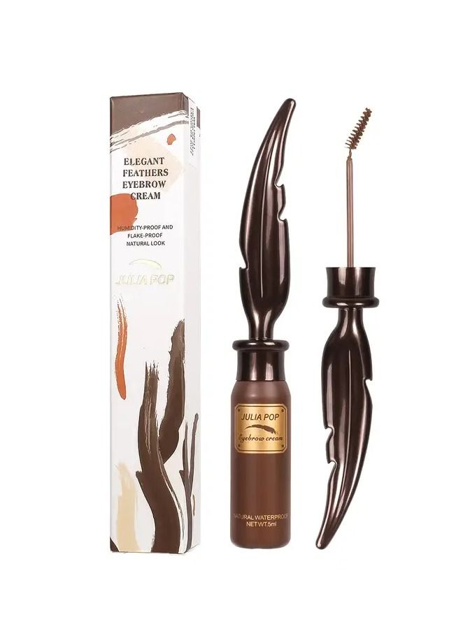 JULIA POP Natural Look Elegant Feathers Eyebrow Cream Humidity-Proof and Flake-Proof Brush to Fill in Eyebrows and Cover for Women  - Image 2