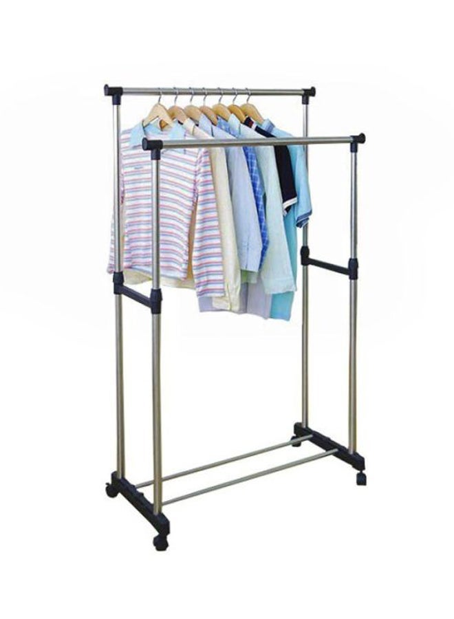 DOUBLE POLE Stainless Steel Garment Organizer Silver/Black - Image 3
