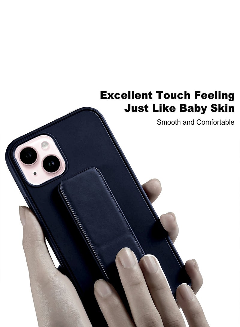 دبليو تيك غطاء جراب واقٍ من السيليكون والمطاط المصنوع من مادة TPU لهاتف Apple iPhone 15 باللون الأزرق الداكن - Image 4