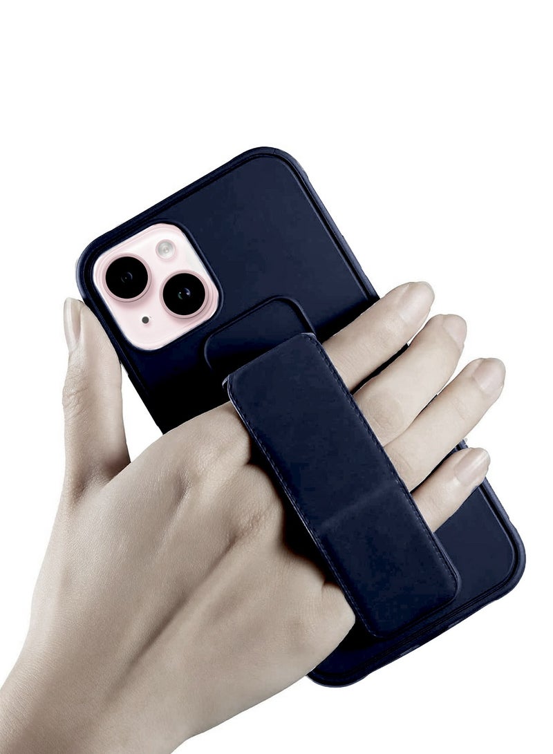 دبليو تيك غطاء جراب واقٍ من السيليكون والمطاط المصنوع من مادة TPU لهاتف Apple iPhone 15 باللون الأزرق الداكن - Image 2