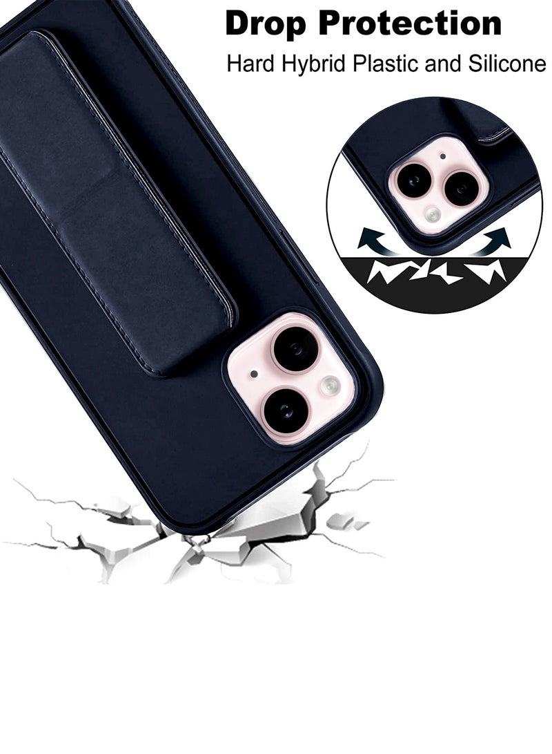 دبليو تيك غطاء جراب واقٍ من السيليكون والمطاط المصنوع من مادة TPU لهاتف Apple iPhone 15 باللون الأزرق الداكن - Image 5