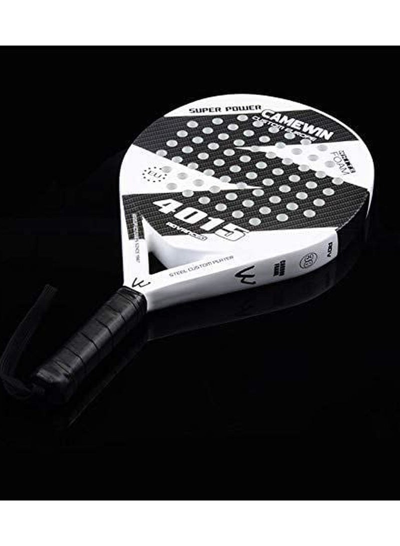 CAMEWIN Padel Tennis Racket Carbon Fibre Diamond Shape White And Black  - Image 2
