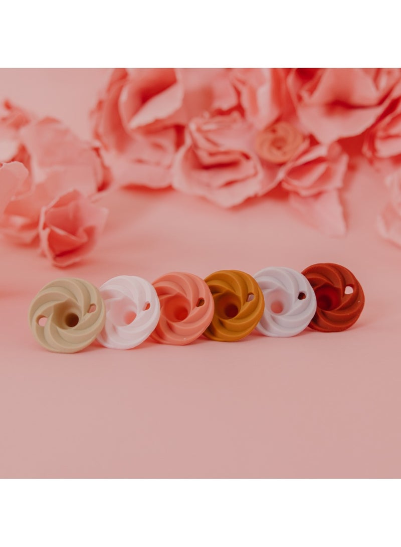 Doddle & Co. Baby Pacifier, Natural Shape, 100% Silicone - Holland Pop Pacifier (0-3m) - Spice/Blush - Image 3