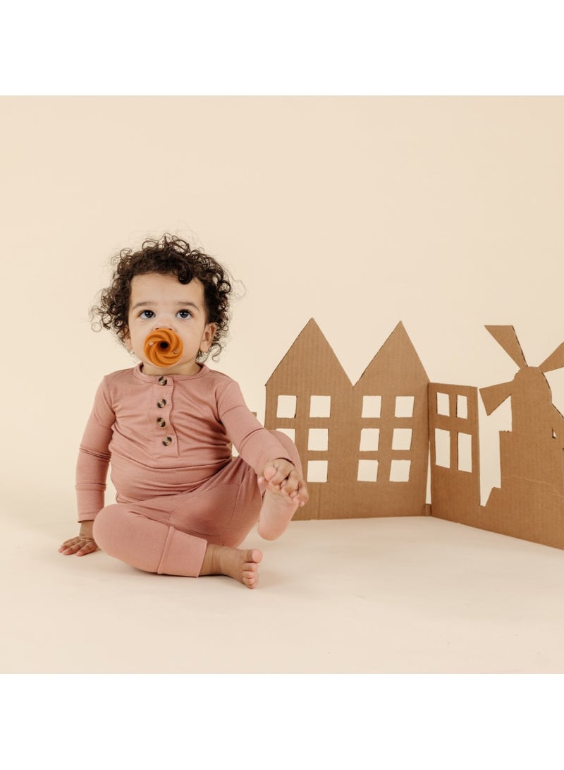 Doddle & Co. Baby Pacifier, Natural Shape, 100% Silicone - Holland Pop Pacifier (0-3m) - Spice/Blush - Image 4