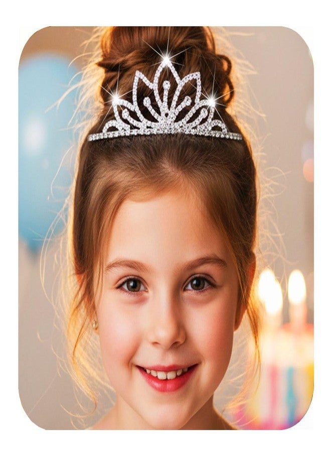 كيلشي تاج كيلشاي برينسيس، تيجان فضية مرصعة بأحجار الراين، وتيجان للبنات - Image 1