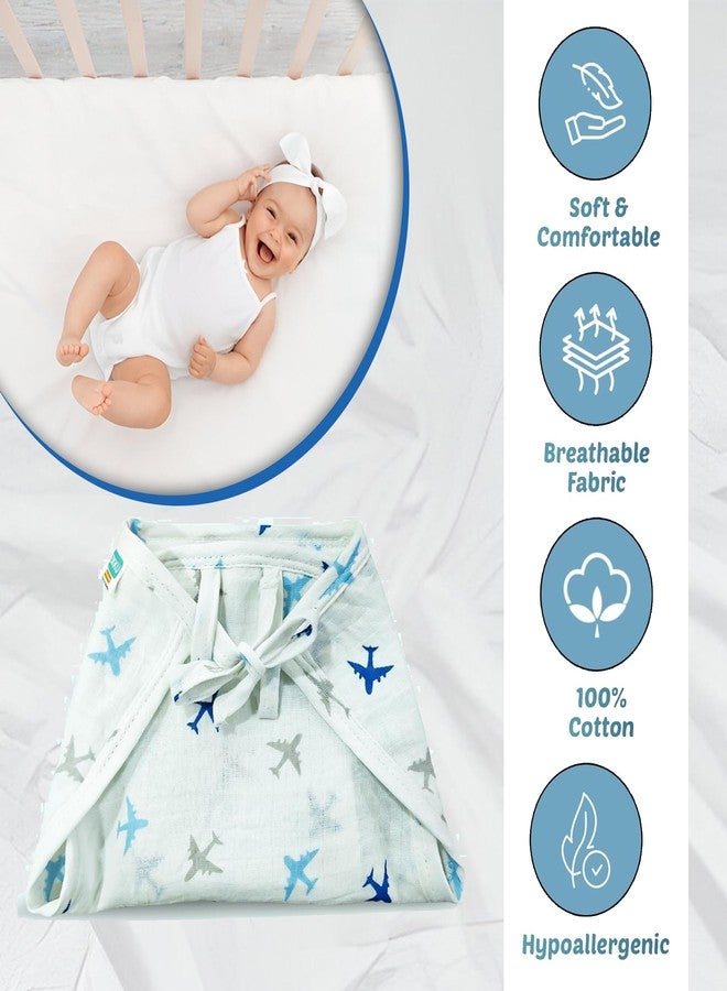 ZIKKU Baby Muslin Nappy Set (Pack of 5) - 100% Cotton, Ultra-Soft & Breathable Reusable Cloth Diapers for Newborns & Infants (6-12 Months) - Image 4