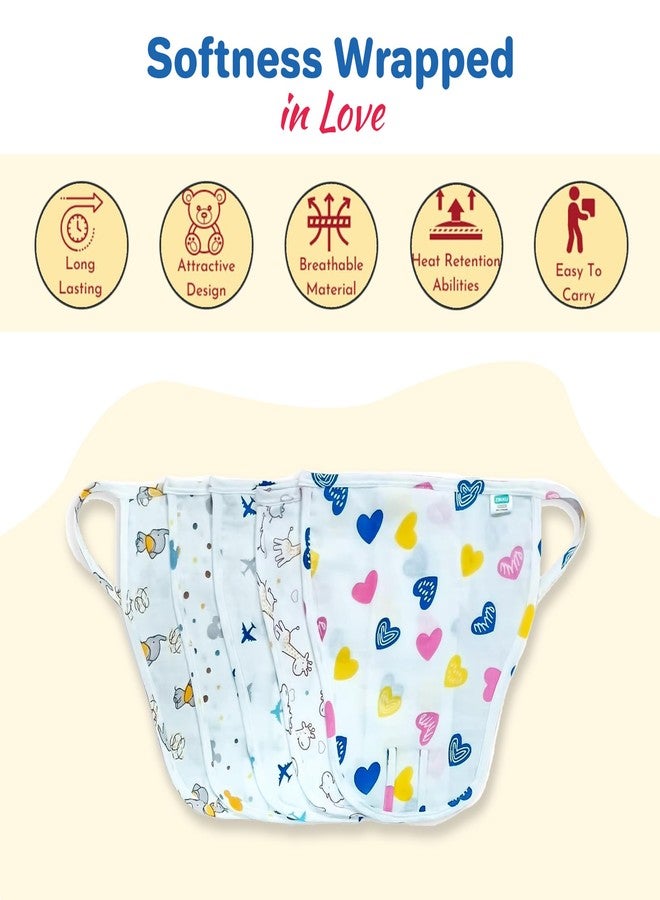 ZIKKU Baby Muslin Nappy Set (Pack of 5) - 100% Cotton, Ultra-Soft & Breathable Reusable Cloth Diapers for Newborns & Infants (6-12 Months) - Image 5