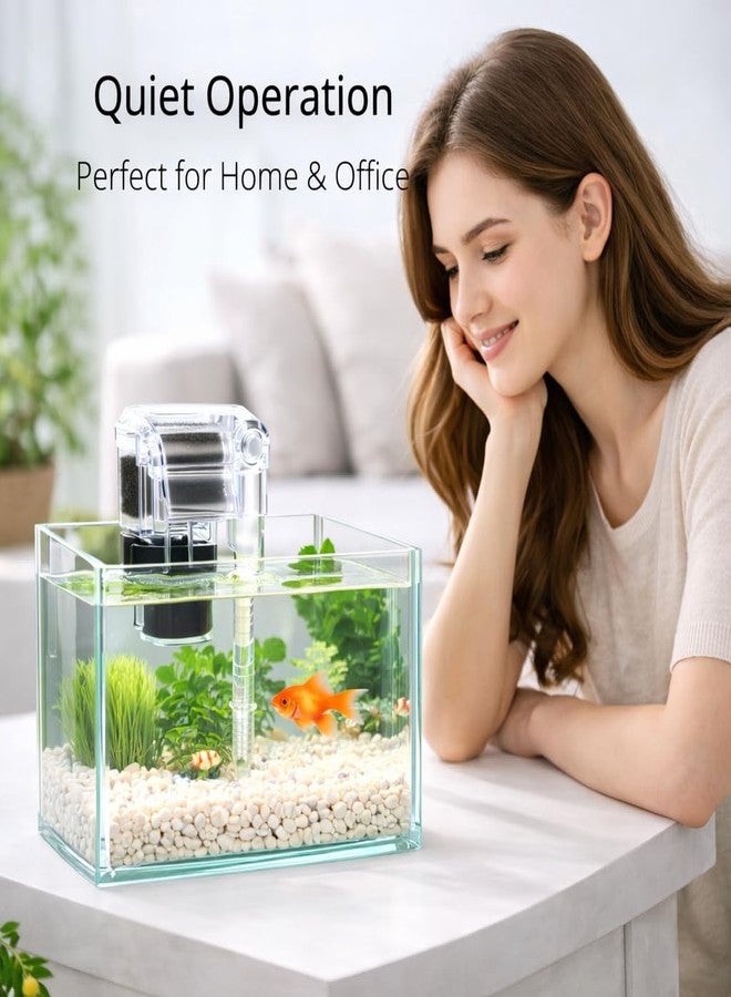 VAYINATO Mini Compact Transparent Hang On Filter | LY-401 | 2.5 Watts | 250L/Hr for Small Aquarium Fish Tank Upto 30Cm and for Bowl with Adjustable Flow Controller by Petzlifeworld - Image 3