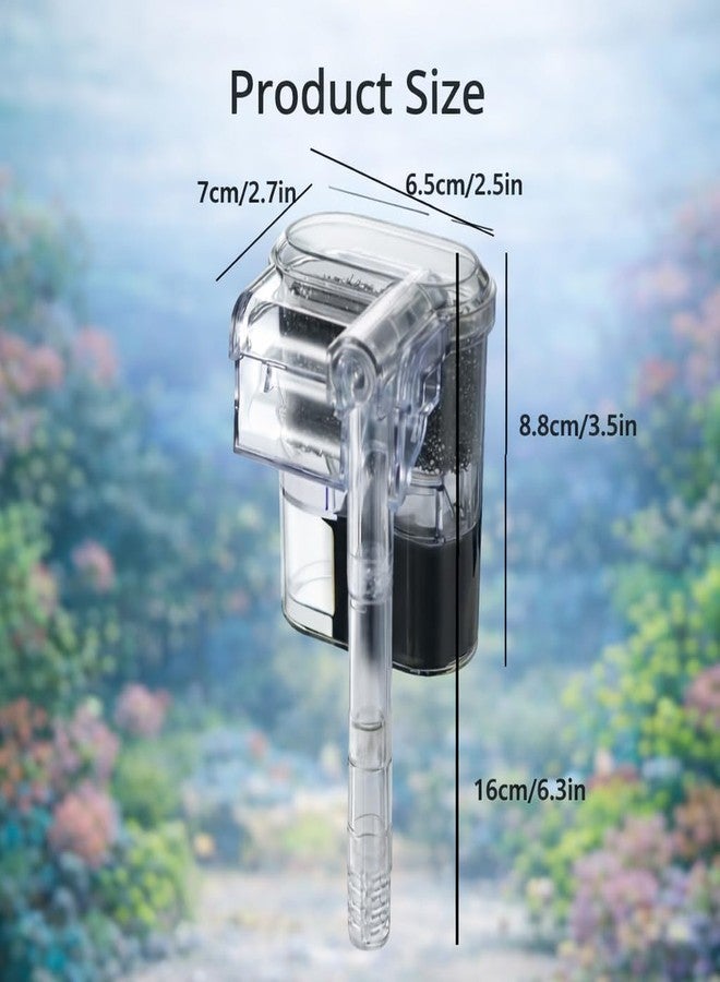 VAYINATO Mini Compact Transparent Hang On Filter | LY-401 | 2.5 Watts | 250L/Hr for Small Aquarium Fish Tank Upto 30Cm and for Bowl with Adjustable Flow Controller by Petzlifeworld - Image 4