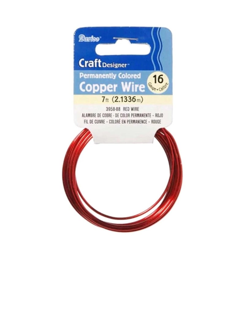 Darice Craft Wire 16 Gauge Red 7 feet  - Image 1