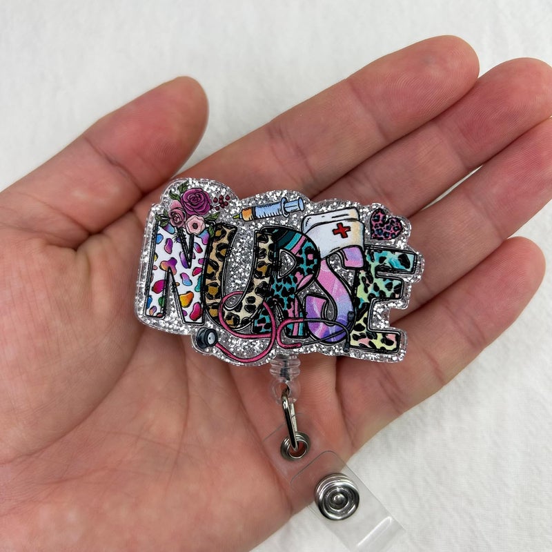 Bydevia Funny Nurse Badge Reel Holder Retractable, Cute Nurses Week Gifts ID Badge Reel with Alligator Clip & 24â€ Durable Nylon Cord for Nurse Nursing School Student RN CNA LPN & Medical Personnel | Acrylic - Image 3