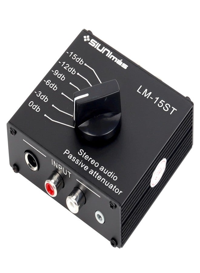 SIUNIMAS RCA&/AUX/1/4 1/8” Passive Stereo Inline Variable Audio Attenuator Adjustable Audio Attenuation Box for Home Theater and Official Audio Performance Playing (SIM-at-AUX/RCA/TS) - Image 1