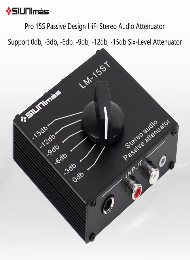 SIUNIMAS RCA&/AUX/1/4 1/8” Passive Stereo Inline Variable Audio Attenuator Adjustable Audio Attenuation Box for Home Theater and Official Audio Performance Playing (SIM-at-AUX/RCA/TS) - Image 2