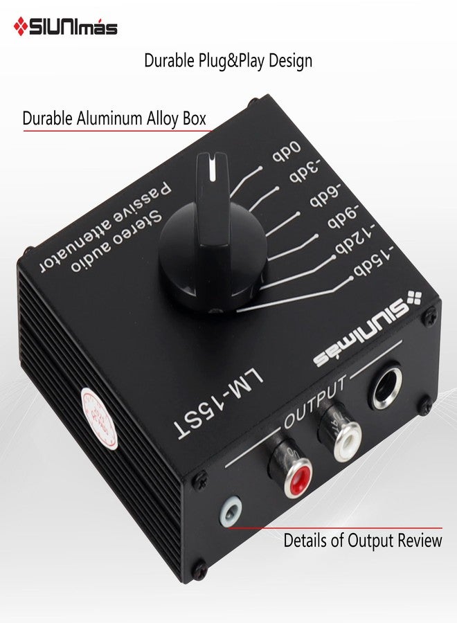 SIUNIMAS RCA&/AUX/1/4 1/8” Passive Stereo Inline Variable Audio Attenuator Adjustable Audio Attenuation Box for Home Theater and Official Audio Performance Playing (SIM-at-AUX/RCA/TS) - Image 4