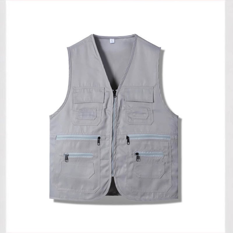 Outdoor Fishing Reporter Workwear Vest For Men And Women With Logo Pography Workwear Vest Embroidered Logo Multi-Pocket - Image 3