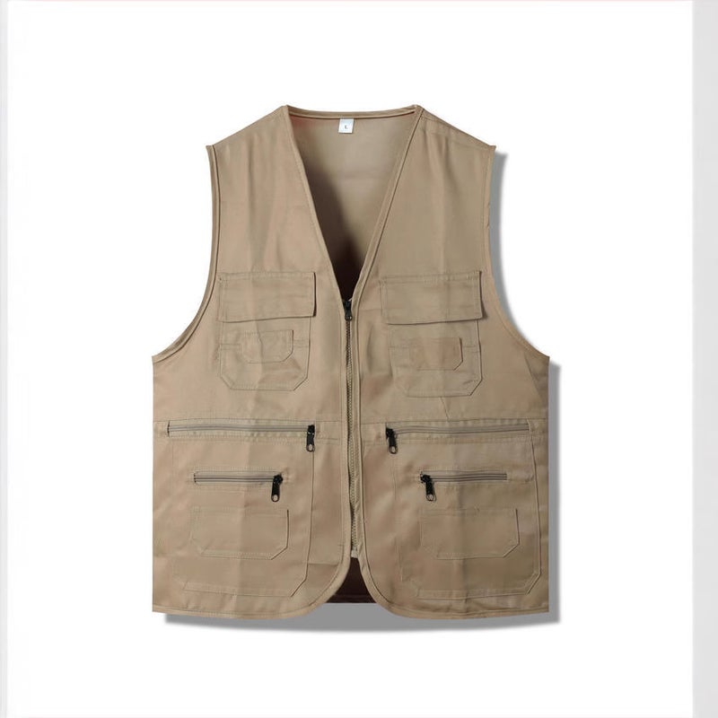 Outdoor Fishing Reporter Workwear Vest For Men And Women With Logo Pography Workwear Vest Embroidered Logo Multi-Pocket - Image 4