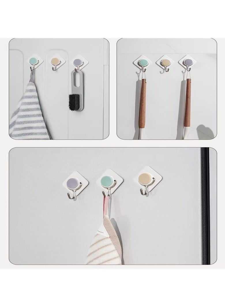 Pack of 24 Pcs Self-Adhesive Plastic hooks, Home Storage Wall Door hook for Hanging Towel, Key bags Clothes and use in Kitchen - Image 2