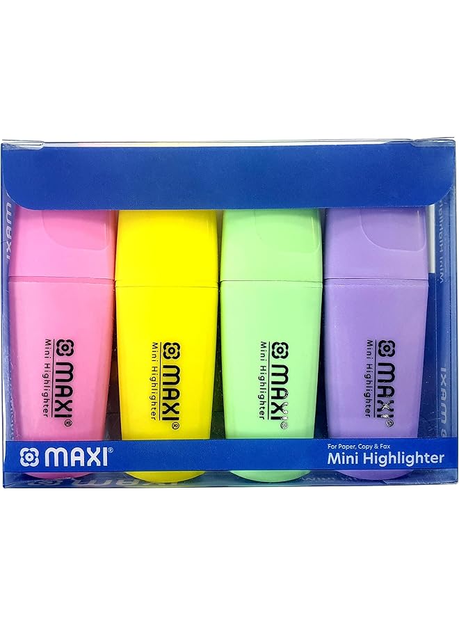 Maxi Mx 25 4P Pastel Mini Highlighter - Image 1
