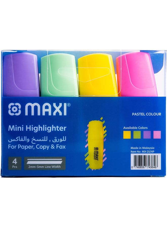 Maxi Mx 25 4P Pastel Mini Highlighter - Image 5
