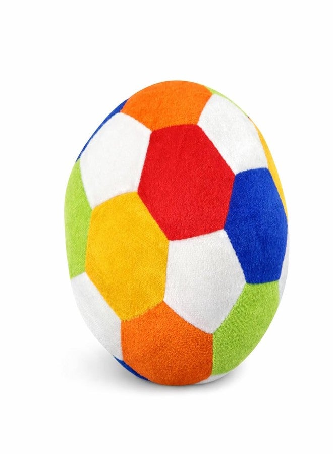 DTR Creation Soft Plush Baby Ball Toy (20 cm) | Multicolor Stuffed Football Shape | Lightweight, Safe & Washable Soft Toy for Babies, Toddlers & Kids - Image 1